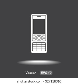 Cell phone sign icon, vector illustration. Flat design style