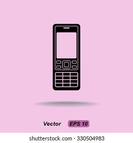 Cell phone sign icon, vector illustration. Flat design style