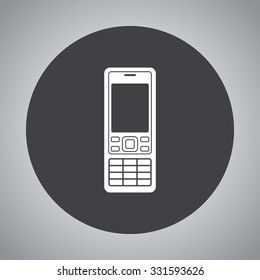 Cell phone sign icon, vector illustration. Flat design style