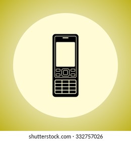 Cell phone sign icon, vector illustration. Flat design style