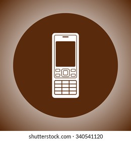 Cell phone sign icon, vector illustration. Flat design style
