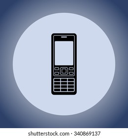 Cell phone sign icon, vector illustration. Flat design style