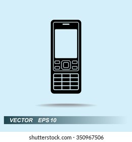 Cell phone sign icon, vector illustration. Flat design style