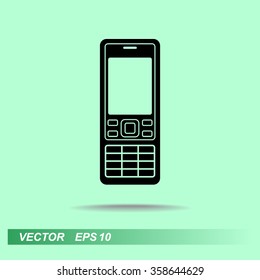 Cell phone sign icon, vector illustration. Flat design style