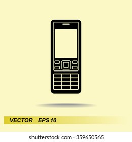 Cell phone sign icon, vector illustration. Flat design style