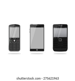 Cell Phone - Smart Phone - Qwerty Chat Phone : Flat Style