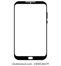 Cell phone, smartphone screen frame front view modern gadget mock up template isolated on white background. Device to display applications