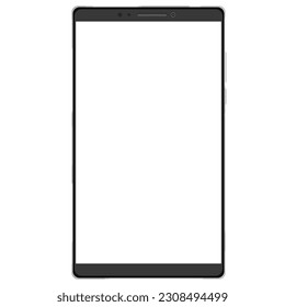 Cell phone, smartphone screen frame front view modern gadget mock up template isolated on white background. Device to display applications