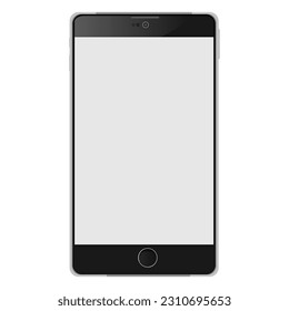 Cell phone, smartphone screen frame front view modern gadget mock up template isolated on white background. Device to display applications