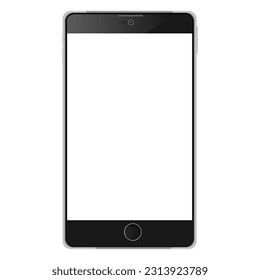 Cell phone, smartphone screen frame front view modern gadget mock up template isolated on white background. Device to display applications