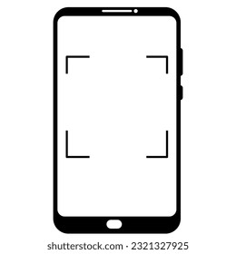 Cell phone, smartphone screen frame front view modern gadget mock up template isolated on white background. Device to display applications