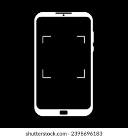 Cell phone, smartphone screen frame front view modern gadget mock up template isolated on white background. Device to display applications