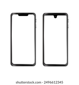 Cell phone, smatrphone - mockup, set of vector illustrations