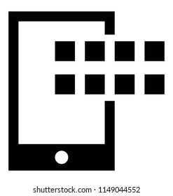 
Cell phone with squares representing mobile apps concept  
