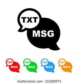 Cell Phone Text Message Icon with Color Variations