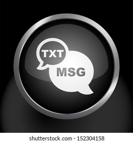 Cell Phone Text Message Icon Vector Glass Icon