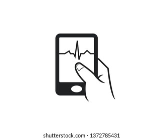 cell phone touch apps icon contain cardio graph hearth beat attack suitable for medical company