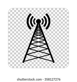 Cell Phone Tower -  Black Vector Icon