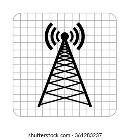 Cell Phone Tower -  black vector icon