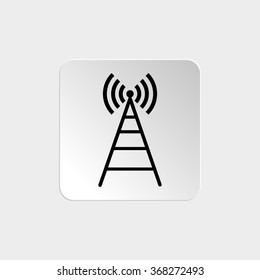 Cell Phone Tower  - black vector icon
