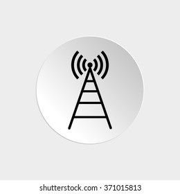 Cell Phone Tower  - black vector icon