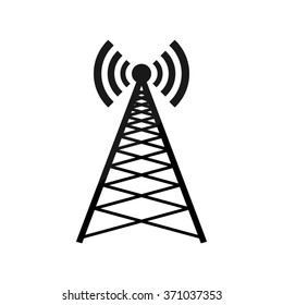 Cell Phone Tower -  Black Vector Icon