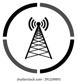 Cell Phone Tower  - black vector icon