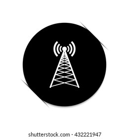 Cell Phone Tower  - black vector icon