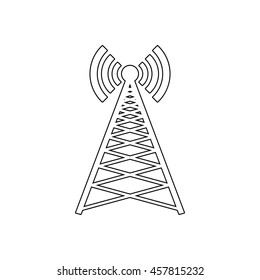 Cell Phone Tower  - black vector icon
