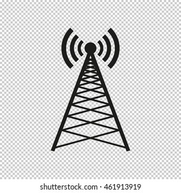 Cell Phone Tower  - black vector icon