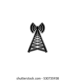 Cell Phone Tower -  black vector icon