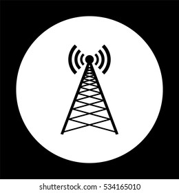 Cell Phone Tower  - black vector icon