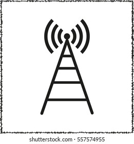 Cell Phone Tower  - black vector icon