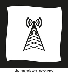 Cell Phone Tower  - black vector icon