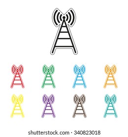 Cell Phone Tower - color vector icon