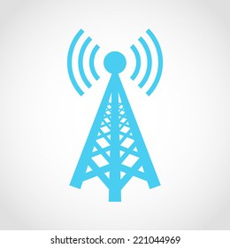 Cell Phone Tower Icon Isolated On White Background