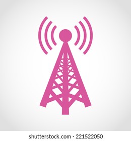 Cell Phone Tower Icon Isolated On White Background