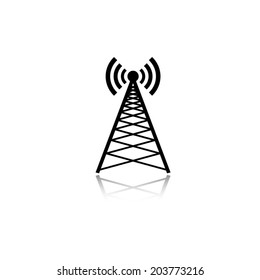 Cell Phone Tower Icon With Shadow