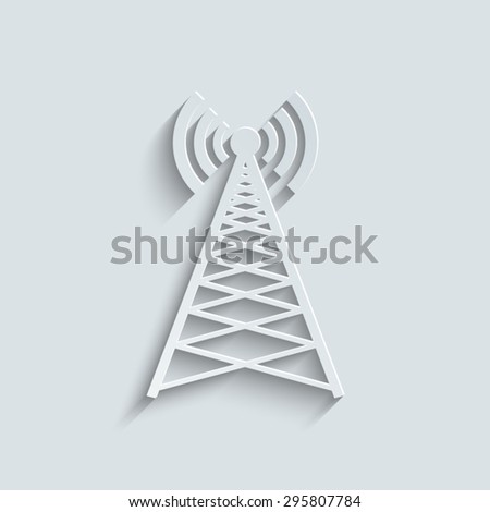 Cell Phone Tower  icon with shadow