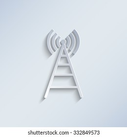 Cell Phone Tower - paper vector icon