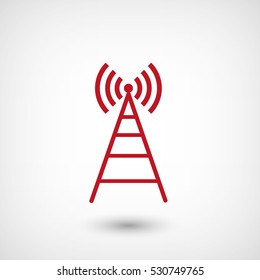 Cell Phone Tower - red vector icon  with shadow