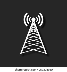 Cell Phone Tower  - vector icon with shadow