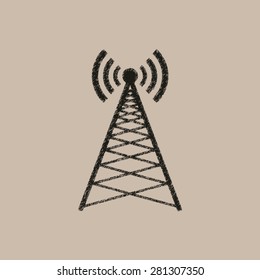Cell Phone Tower - vector icon