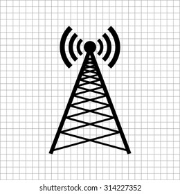 Cell Phone Tower  - vector icon