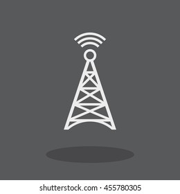 Cell Phone Tower Vector Icon.