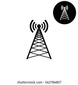 Cell Phone Tower  - white vector icon