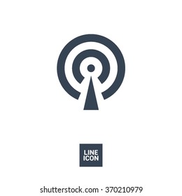 Cell Phone Tower. Wireless Icon. Mobile connection line vector icon for websites and mobile minimalistic flat design.