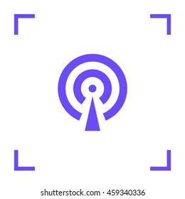Cell Phone Tower. Wireless Icon. Mobile connection line vector icon for websites and mobile minimalistic flat design.