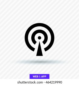 Cell Phone Tower. Wireless Icon. Mobile connection line vector icon for websites and mobile minimalistic flat design.