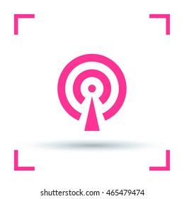Cell Phone Tower. Wireless Icon. Mobile connection line vector icon for websites and mobile minimalistic flat design.